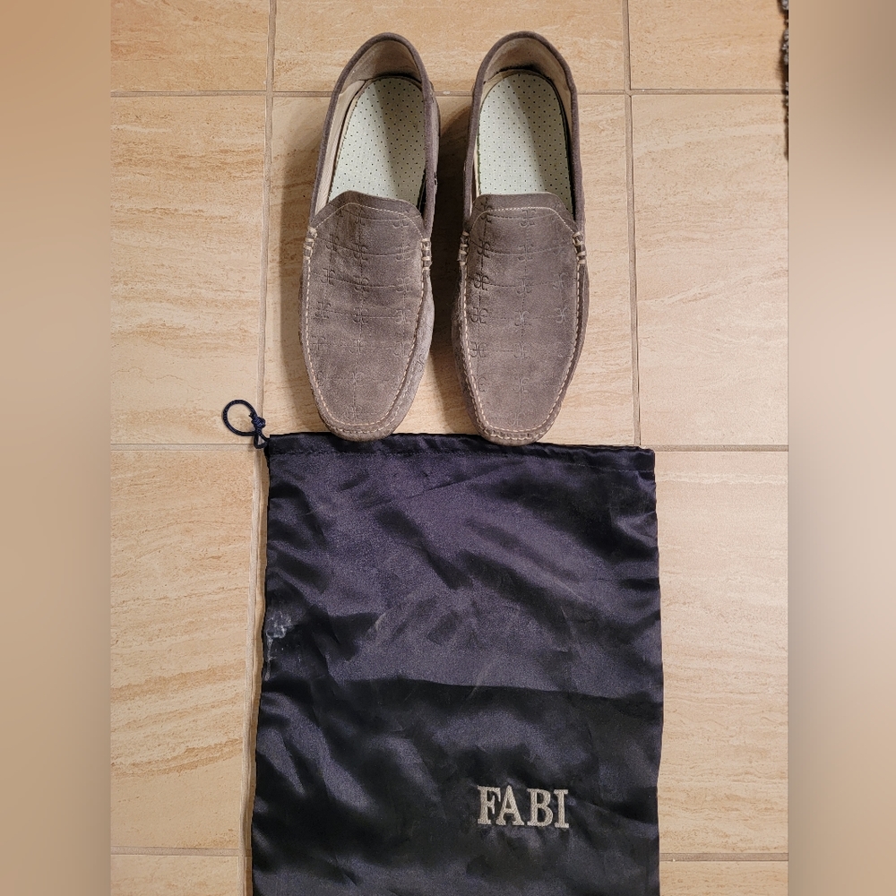 Fabi gray suede Italian loafers 10.5